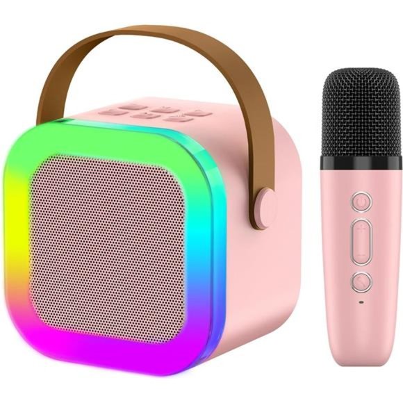 Kids Karaoke Microphone Machine Toy, 4-12 Years Old Girls (Pink)